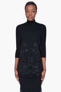 Givenchy Black Oversize Bead And Lace Embroidered Shirt for women