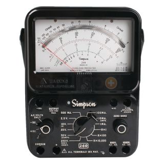 Simpson Electric 260 8P Analog Multimeter, 1000V, 10A, 20M Ohms