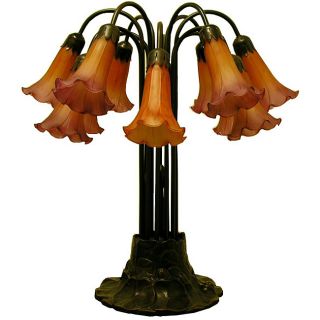 Tiffany style 12 way Lily Amber Table Lamp