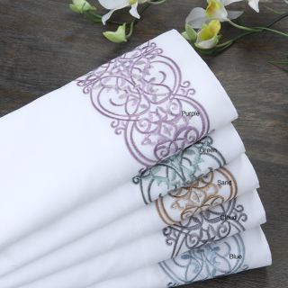 Luxury Regal Embroidered 400 Thread Count Cotton Sheet Set Today $49