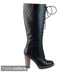 DimeCity Womens Darla Lace up Riding Boots Today $72.99   $75.99