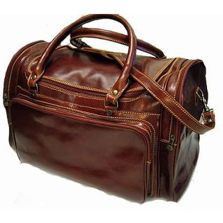 Floto Brown Leather Torino Duffel Bag