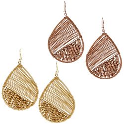 Cubic Zirconia Textured Dangle Fashion Earrings Was $39.99 Today $26