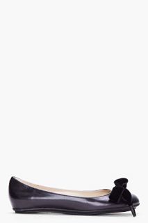 Marc Jacobs Black Velvet Bow Flats for women