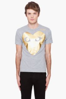 Comme Des Garçons Play  Grey Gold Foil T shirt for men