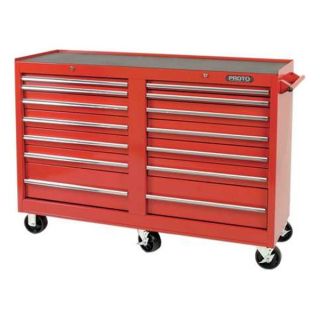 Proto J445442 14RD Rolling Workstation, 54 In, 14 Dr, Red