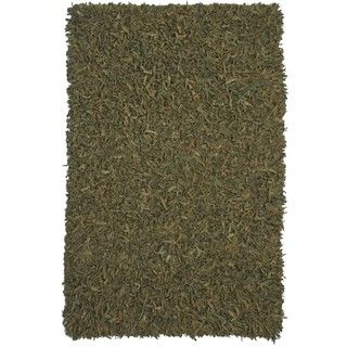 Hand tied Green Leather Rug (8 x 10)