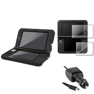 INSTEN Black Case/ Screen Protector/ Charger for Nintendo 3DS XL