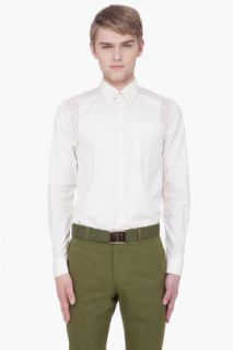 Givenchy Cream Perforated Panel Shirt for men