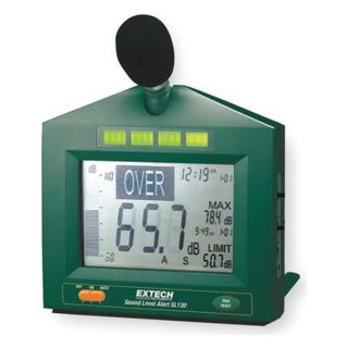 Extech SL130G Sound Level Monitor/Alarm, 30 To 130 dB
