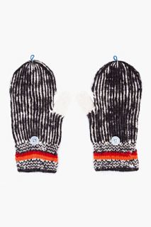 Band Of Outsiders Charcoal Striped Alpaca Oaxa Mittens for men