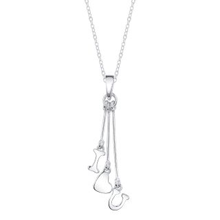 Sterling Silver I Love U Three piece Drop Necklace Today $16.49
