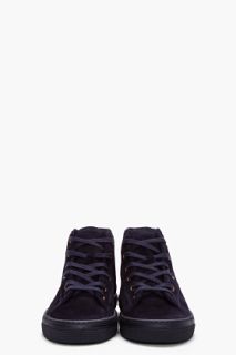 A.P.C. Midnight Blue Suede Winter Tennis Sneakers for men