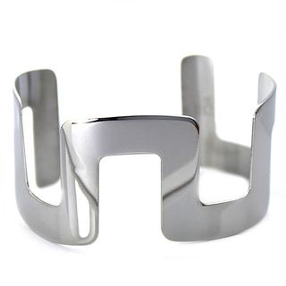 Stainless Steel Block Design Cuff Bracelet