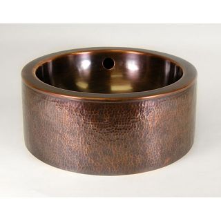 Copper Double wall Vessel Sink with Overflow