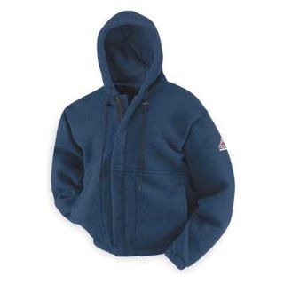 Bulwark SNH6NV LN/M FR Hooded Sweatshirt, Navy, MT, Zipper