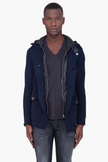 G Star Navy Hooded Cl Legend Jacket for men