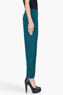 Theory Green Silk Latani Trousers for women