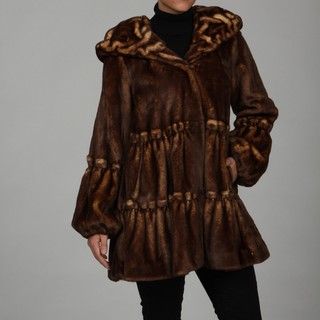 Jones New York Womens Wild Mink Faux fur Coat