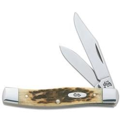 Case Cutlery Amber Bone Small Texas Jack Knife and Sharpener