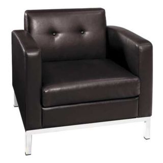 Office Star WST51A E34 Chair, with Arms, Espresso Faux Leather