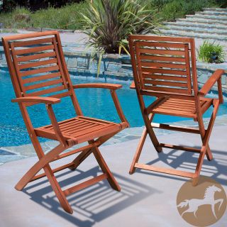 Christopher Knight Home Americana Hard Wood Outdoor Chairs (Set of 2