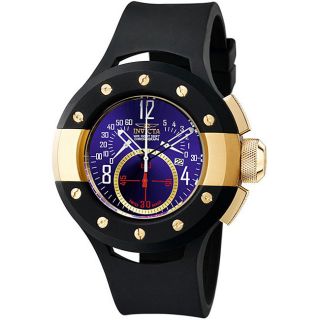 Invicta Mens S1 Black Polyurethane Strap Chronograph Watch