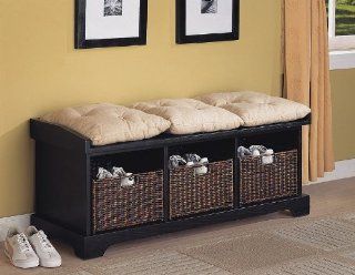 Coaster Entryway Bench with Storage Baskets and Cushions