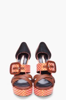 Rupert Sanderson Orange Merle Heels for women