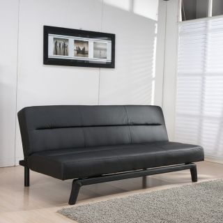 Moonshadow Black PU Leather Sofa Bed
