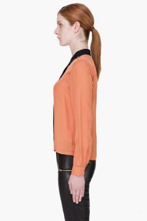 A.L.C. Burnt Orange Silk Gillian Blouse for women