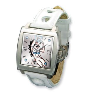 Ed Hardy Mens Triumph White Leather Band Watch