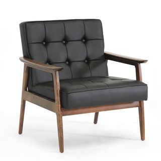 Stratham Black Mid century Modern Club Chair