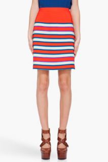 Marc By Marc Jacobs Red Silk Jacobson Skirt for women