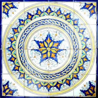 Hand painted Mosaic Ceramic Tiles (Set of 16)