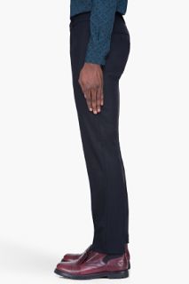 Marni Black Slim Felt Trousers for men