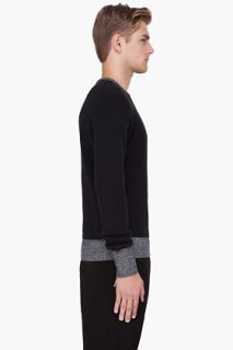 Wings + Horns Black Combo Paneled Sweater for men