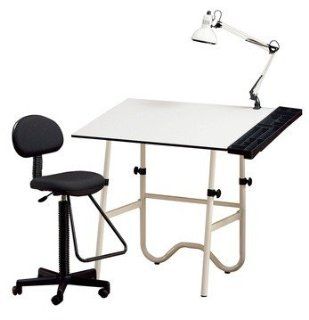 Alvin Fourpiece Drafting Set With Drafting Stool White Top