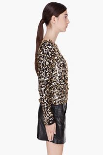 Alice + Olivia Gold Pixie Sequin Shirt for women