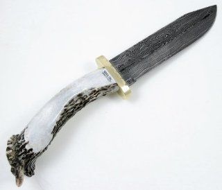 Silver Stag Knives 65 Damascus Bowie Fixed Blade Knife