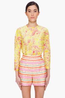 CARVEN Yellow Bubble Print Blouse for women