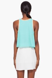 Elizabeth And James Leather Trimmed Silk Tank Top for women
