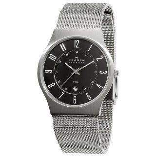 Skagen Mens C233XLSSM Steel Black Dial Mesh Bracelet Watch Watches