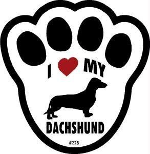 I Love My Dachshund Dog Pawprint Window Decal Pet