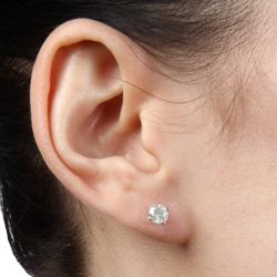 14k White Gold 3/4ct TDW Diamond Stud Earrings (J K, I2 I3