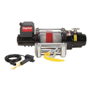 Dayton 4JY77 Electric Winch, 2.6 fpm, 12, 500 lb., 12VDC