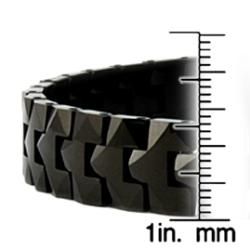 Mens Tungsten Black plated Carbide Faceted Snake link Bracelet