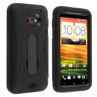 Black Hybrid Case with Stand for HTC EVO 4G LTE
