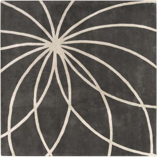 Hand tufted Rotura Charcoal Floral Wool Rug (8 x 8) Today $433.99