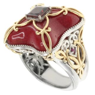 Michael Valitutti Two tone Red Jade and Garnet Ring Today $89.99 5.0